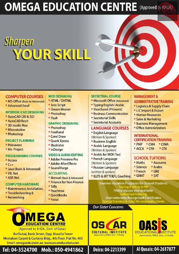 Accounting, Management and many more at Omega Institute, Dubai, UAE
